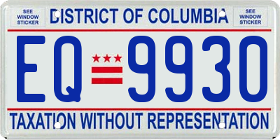 DC license plate EQ9930