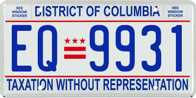 DC license plate EQ9931