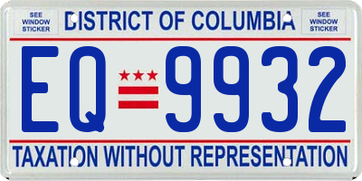 DC license plate EQ9932