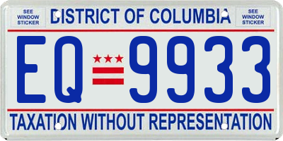 DC license plate EQ9933