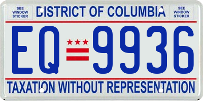 DC license plate EQ9936