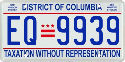 DC license plate EQ9939
