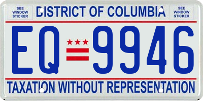 DC license plate EQ9946
