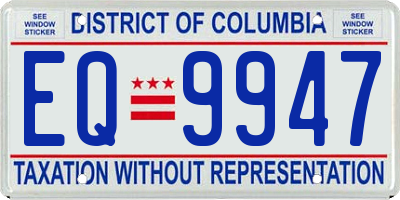 DC license plate EQ9947