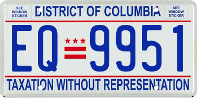 DC license plate EQ9951