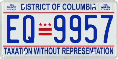 DC license plate EQ9957