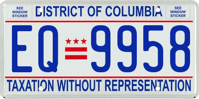 DC license plate EQ9958