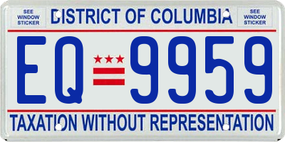 DC license plate EQ9959