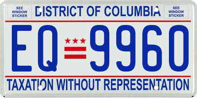 DC license plate EQ9960