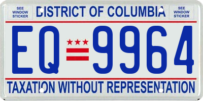 DC license plate EQ9964