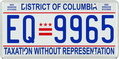 DC license plate EQ9965