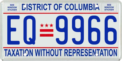 DC license plate EQ9966