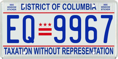 DC license plate EQ9967