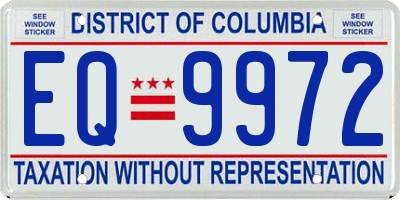 DC license plate EQ9972