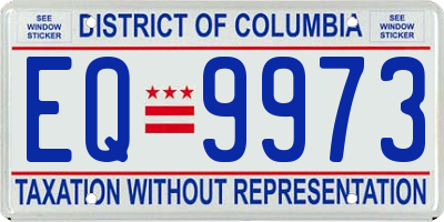DC license plate EQ9973