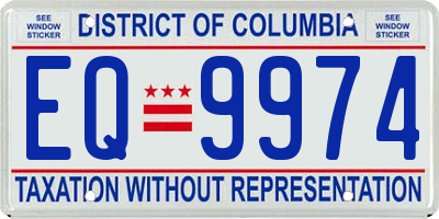 DC license plate EQ9974