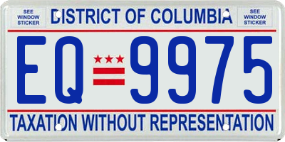 DC license plate EQ9975