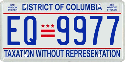 DC license plate EQ9977