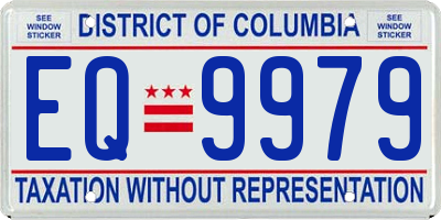 DC license plate EQ9979