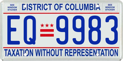 DC license plate EQ9983