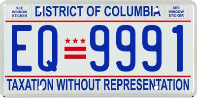 DC license plate EQ9991