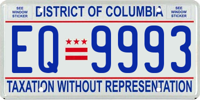 DC license plate EQ9993