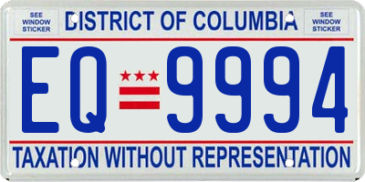 DC license plate EQ9994