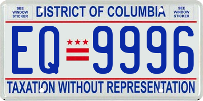 DC license plate EQ9996