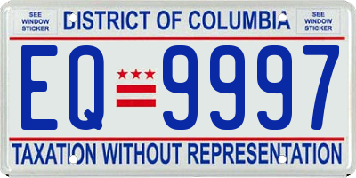 DC license plate EQ9997