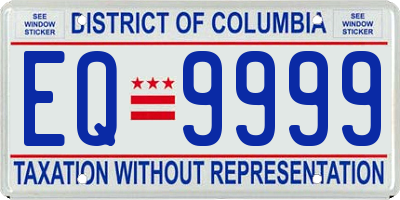 DC license plate EQ9999