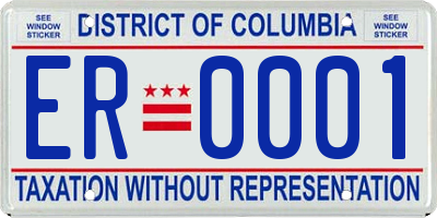 DC license plate ER0001