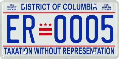 DC license plate ER0005