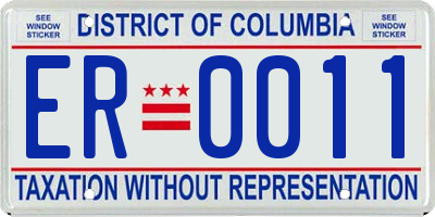 DC license plate ER0011
