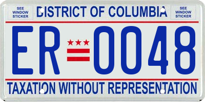 DC license plate ER0048