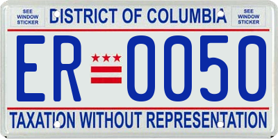 DC license plate ER0050