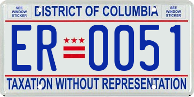 DC license plate ER0051