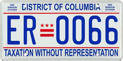 DC license plate ER0066