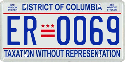 DC license plate ER0069