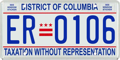 DC license plate ER0106
