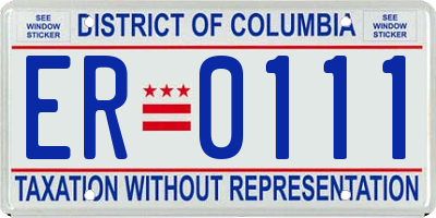 DC license plate ER0111
