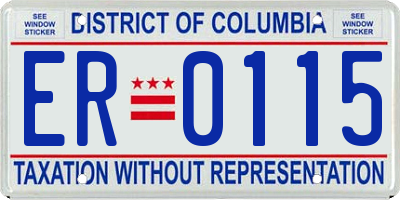 DC license plate ER0115