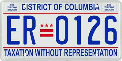 DC license plate ER0126