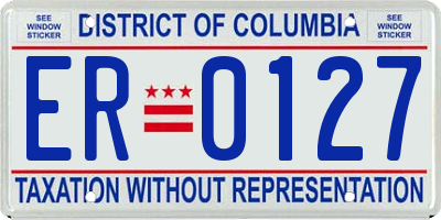 DC license plate ER0127