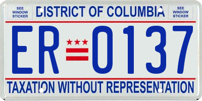 DC license plate ER0137