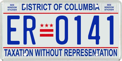 DC license plate ER0141
