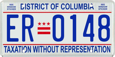 DC license plate ER0148