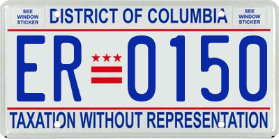 DC license plate ER0150