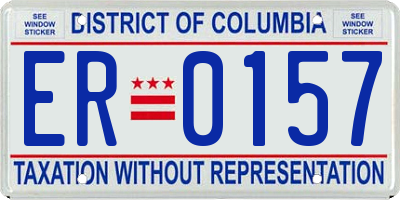 DC license plate ER0157