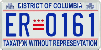 DC license plate ER0161