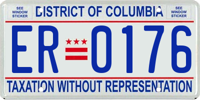 DC license plate ER0176